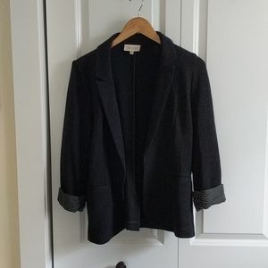 Black blazer with gray cuffs